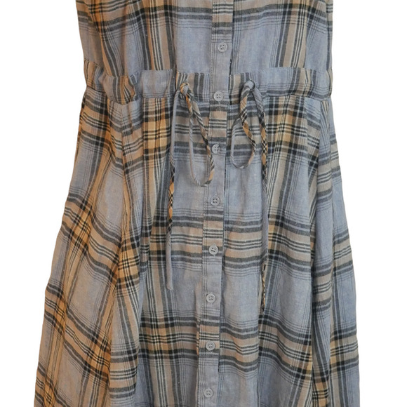 JODIFL NWT Blue Plaid Sleeveless Boutique Dress Size Medium - Picture 6 of 9